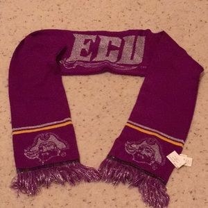 ECU team scarf with fringe detail